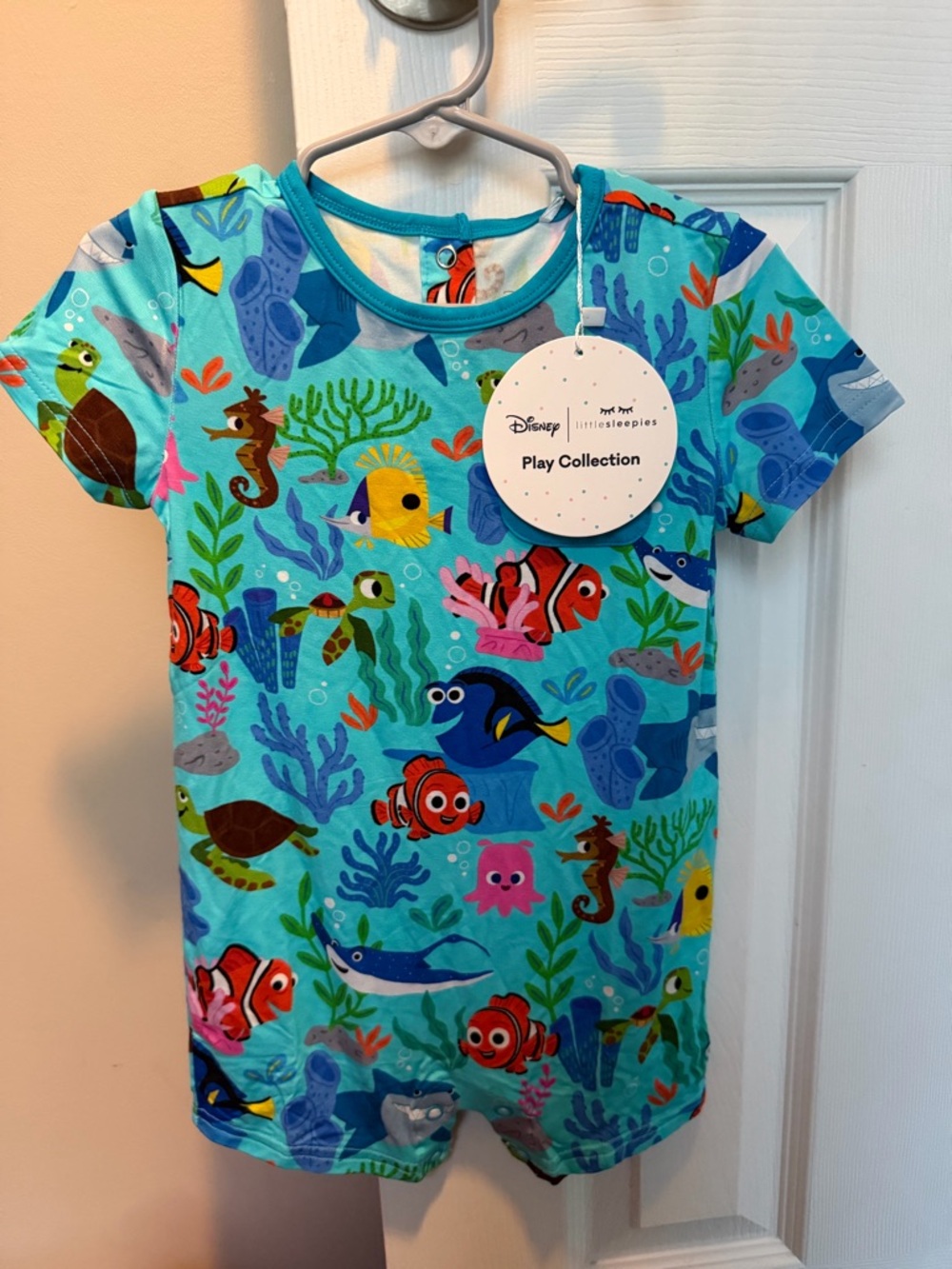 Little Sleepies Aqua & Multicolor Finding Nemo Play Romper
